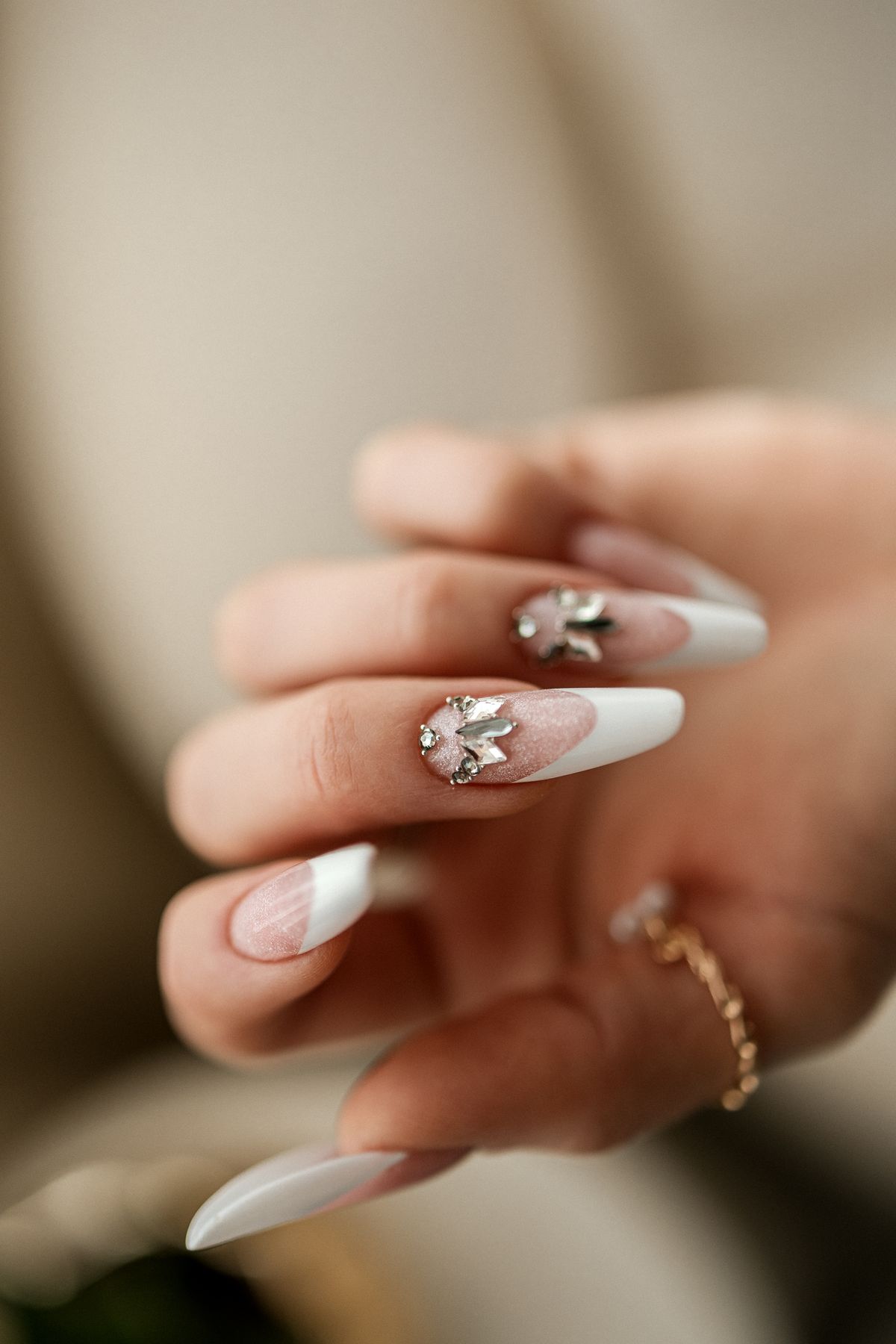 Manicured hand in detail