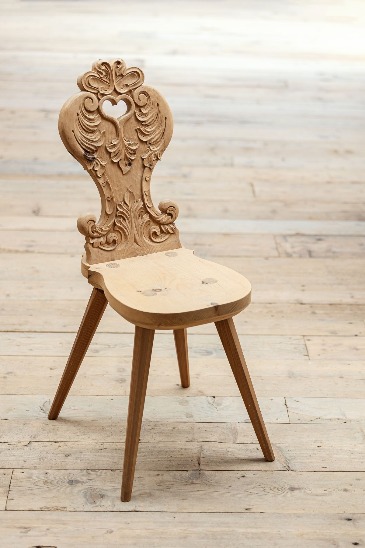 Chair with carved back and heart