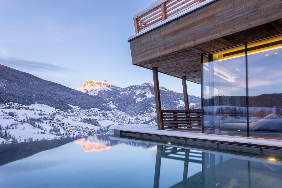 Infinity pool at blue hour