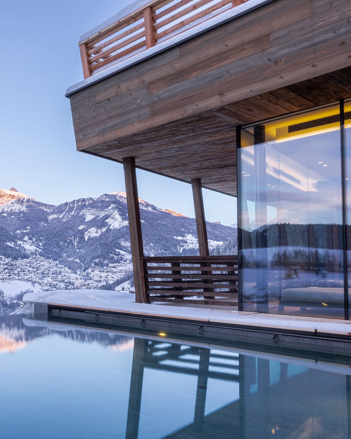 Infinity pool at blue hour