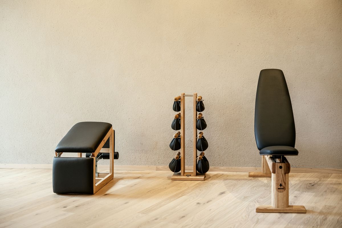 Gym with bench and weights