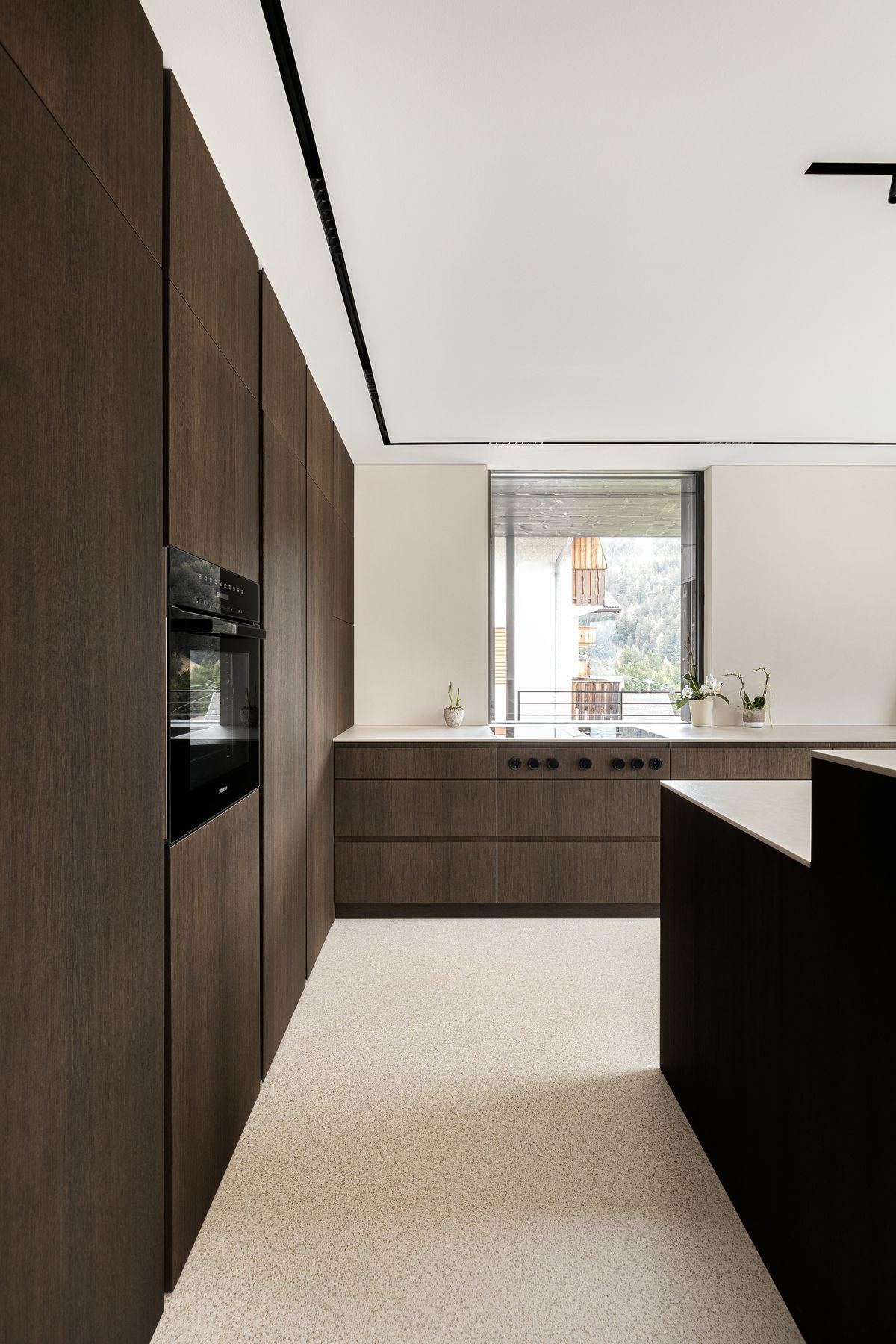 Kitchen with dark fronts