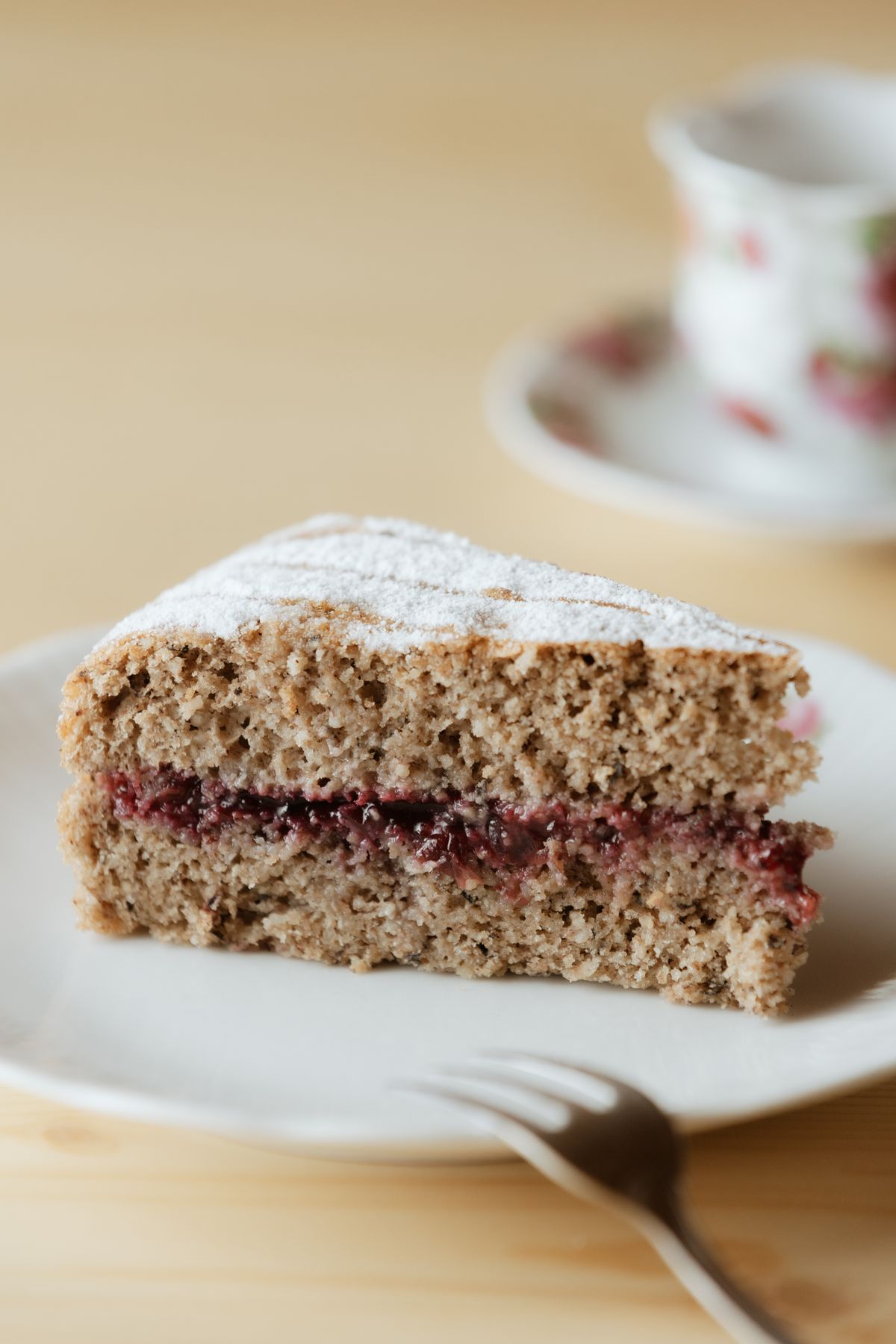 Slice of buckwheat cake