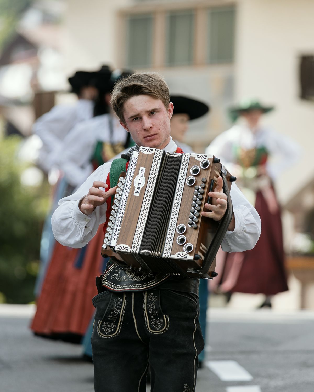 Young musician with an accordion