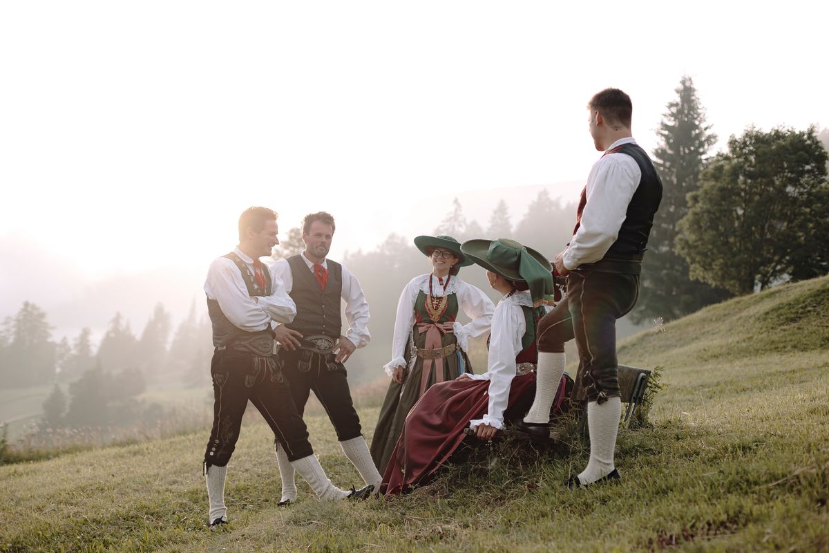 Dancers at the wayside cross